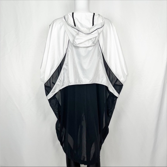 Koral B&W Front Zip &Pockets Lower Half Back Mesh Hooded Windbreaker Jacket SzXL - Picture 7 of 16